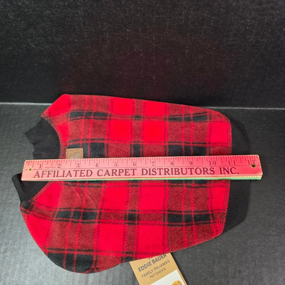 Eddie Bauer Red Buffalo Plaid Dog Family Pajamas Pet Onesie Small Fleece‎